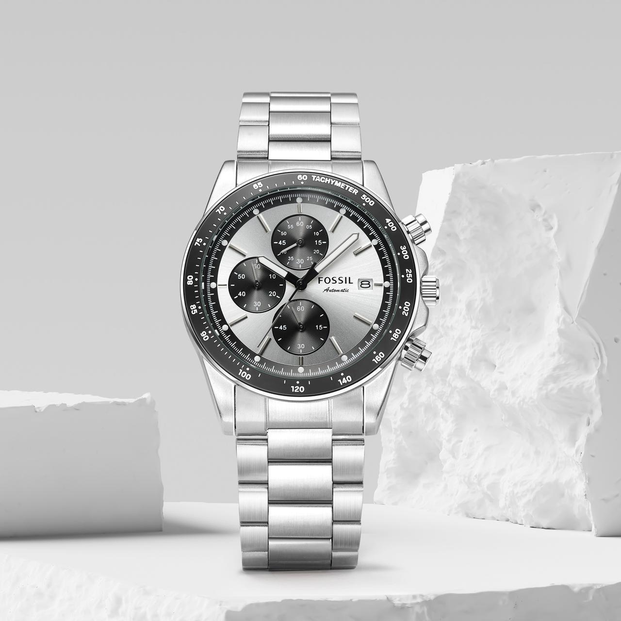 Fossil Autocross Chronograph Silver Dial