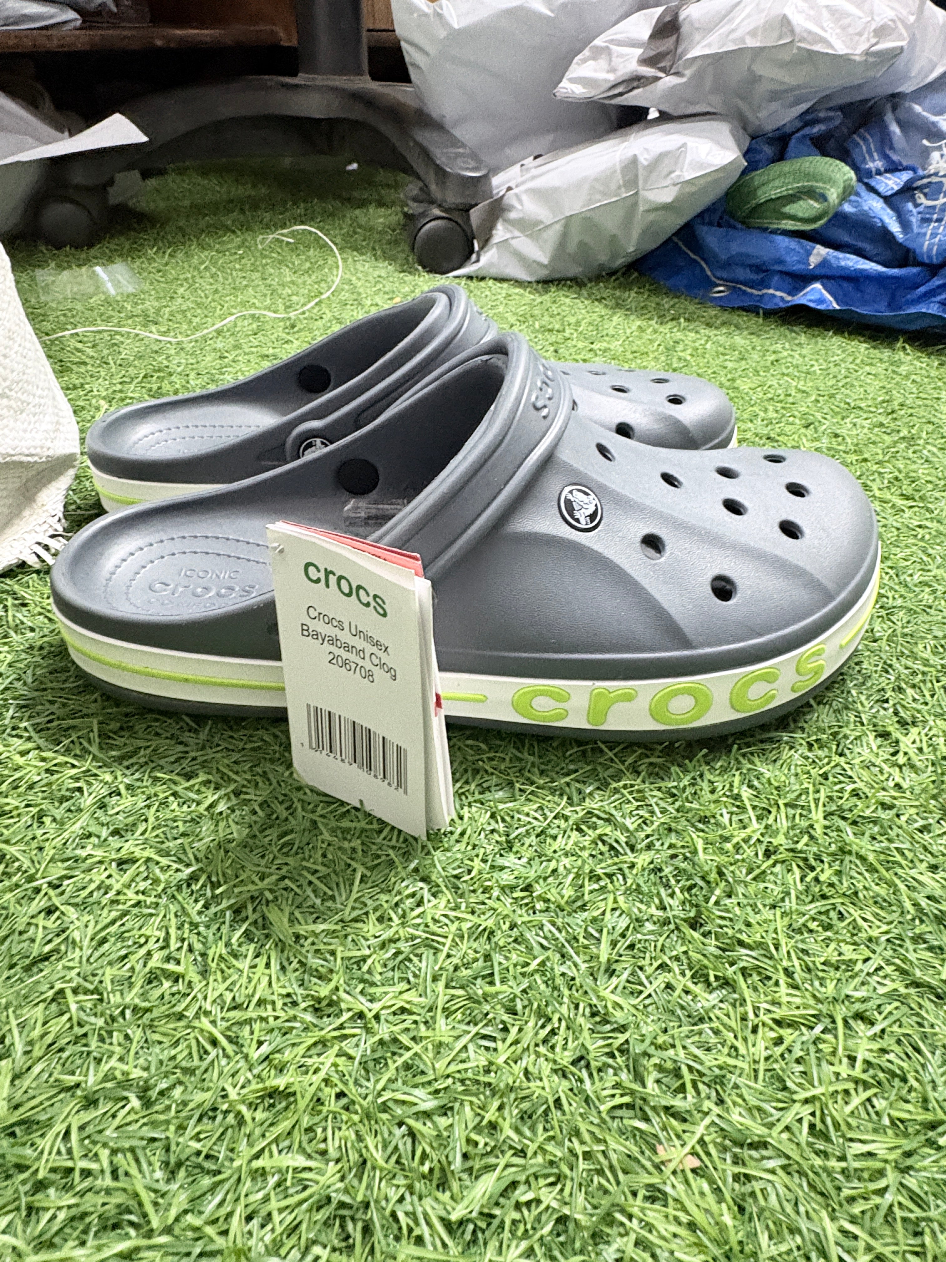 Crocs Bayaband clogs (Grey/Lime)