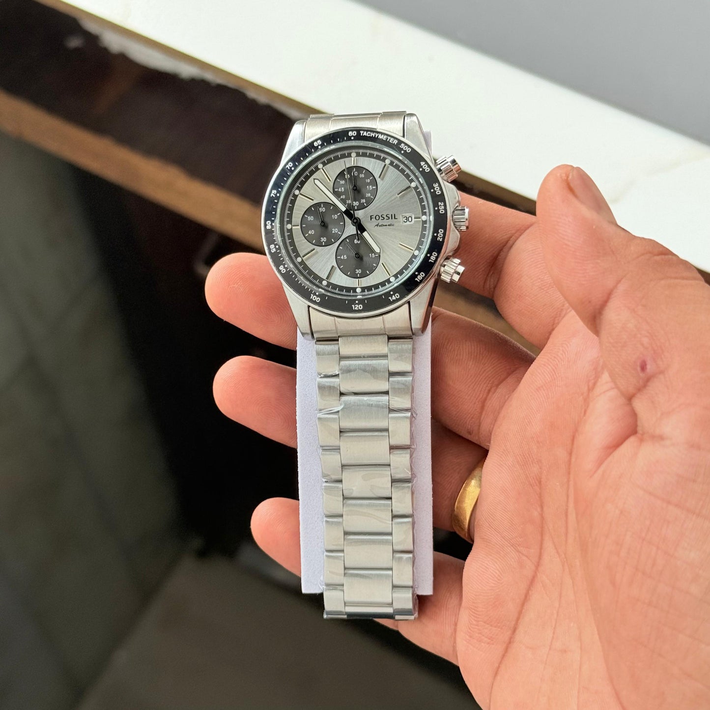 Fossil Autocross Chronograph Silver Dial