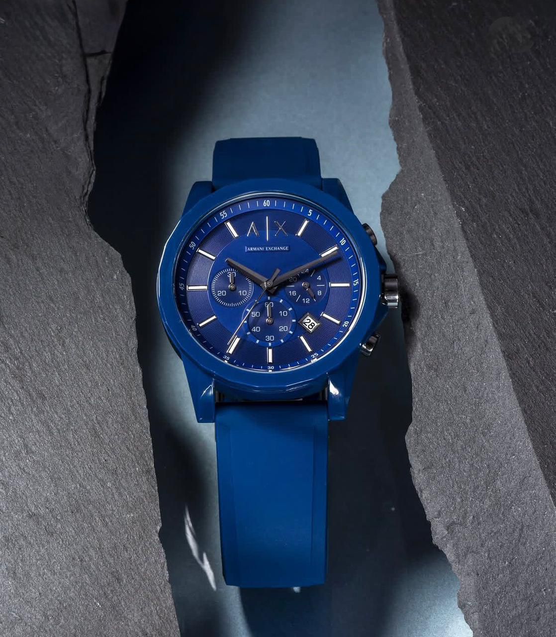 Armani exchange Blue styling rubber strap