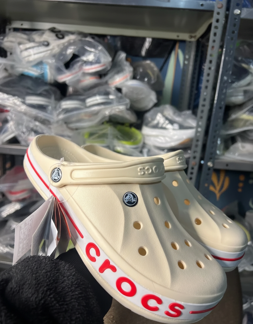 Crocs Bayaband clogs (Cream-Red)